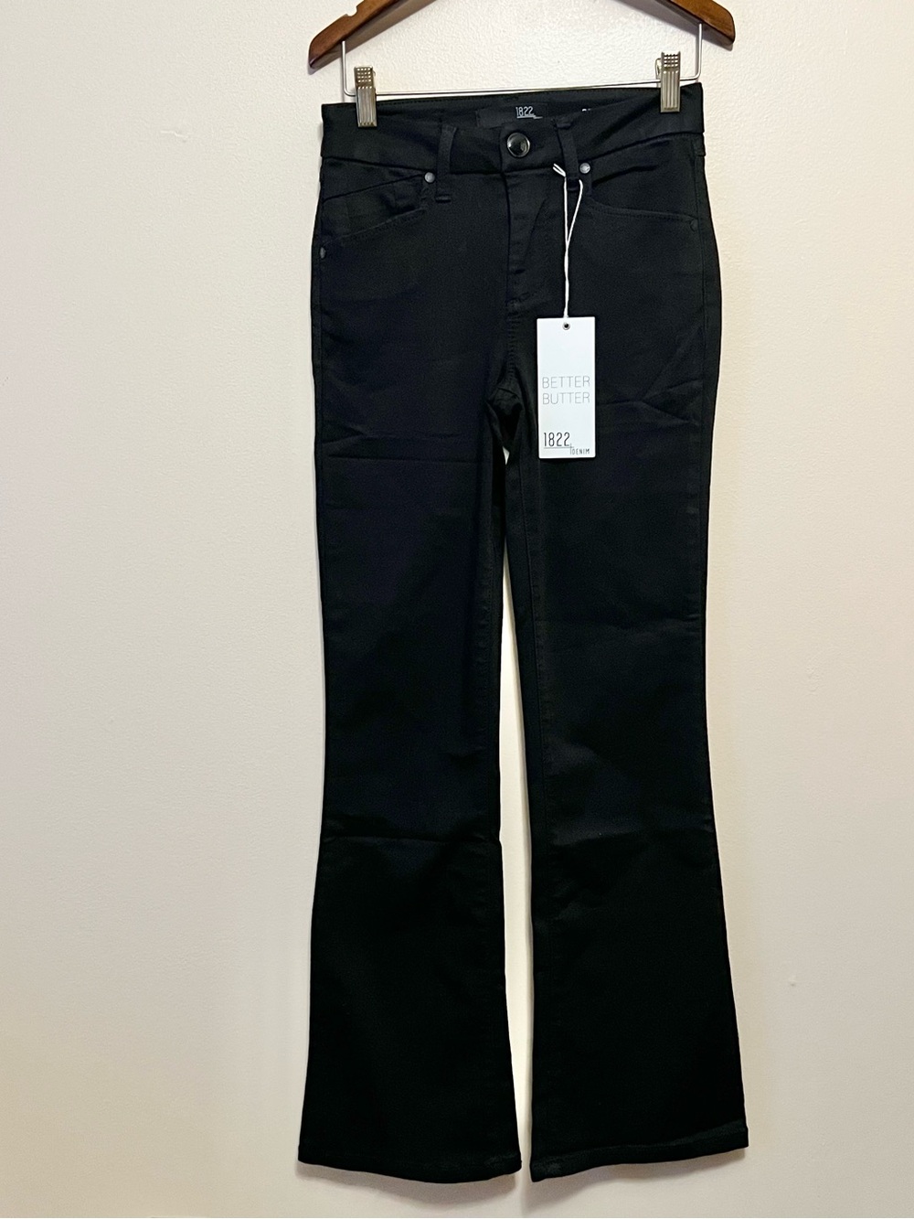1822 Denim Black Straight-Leg High-Rise Jeans